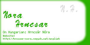 nora hrncsar business card